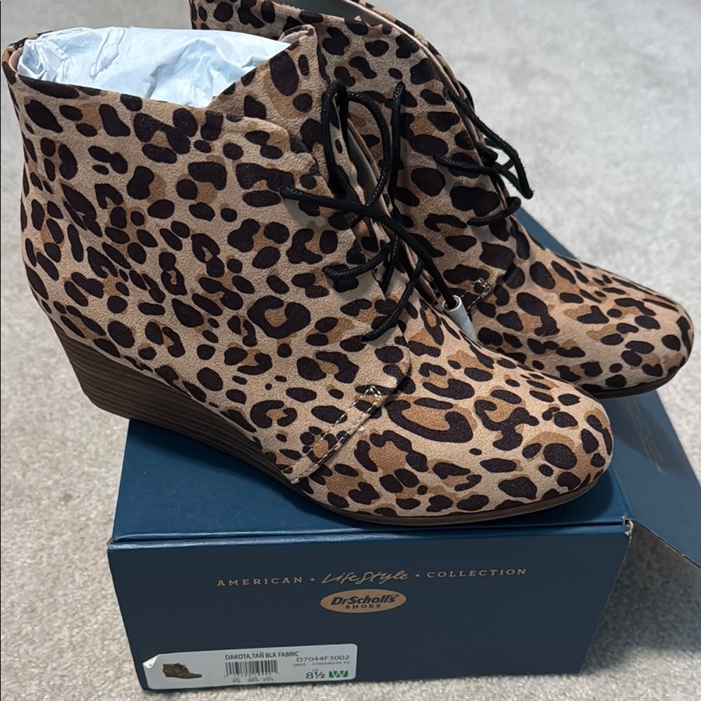 Dr. Scholl's Leopard Print Women's Wedge Boots